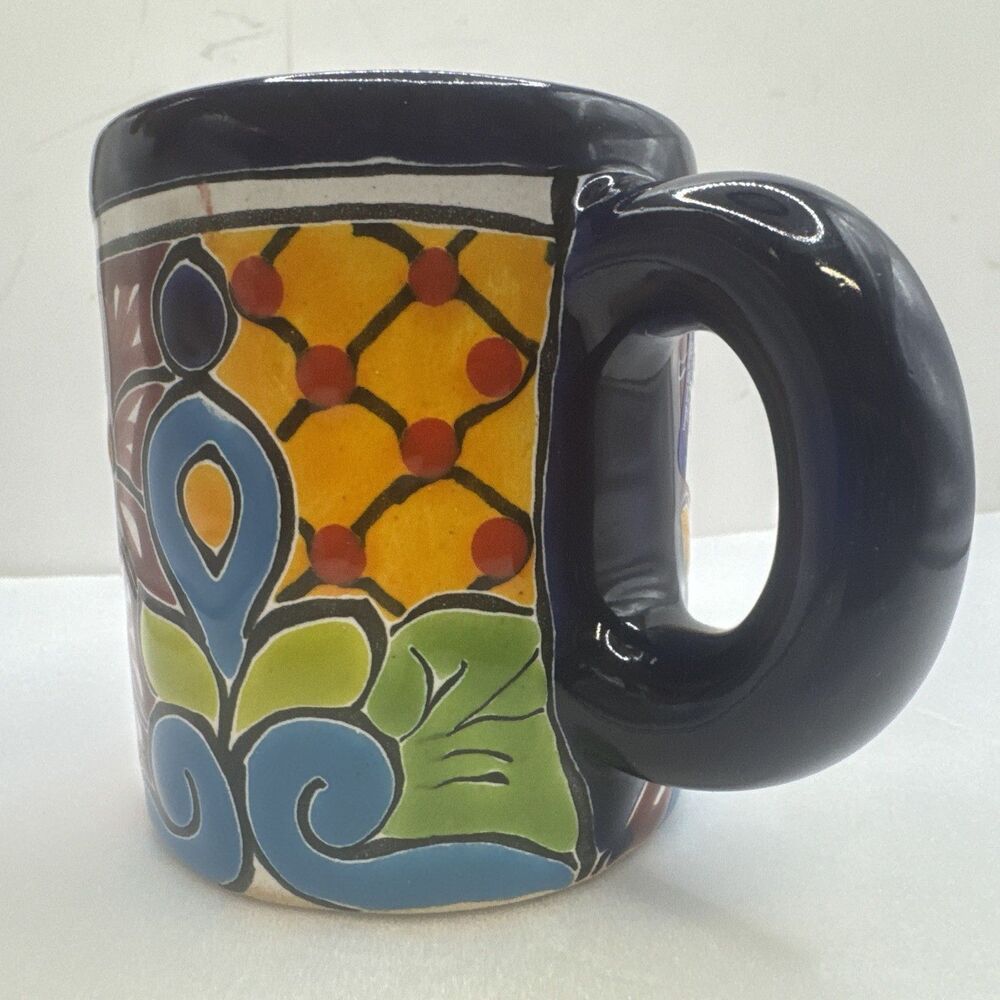 Talavera Pottery Mug Mexico Mexican Ceramic, Tableware, Tea Coffee 16oz - Picture 3 of 9